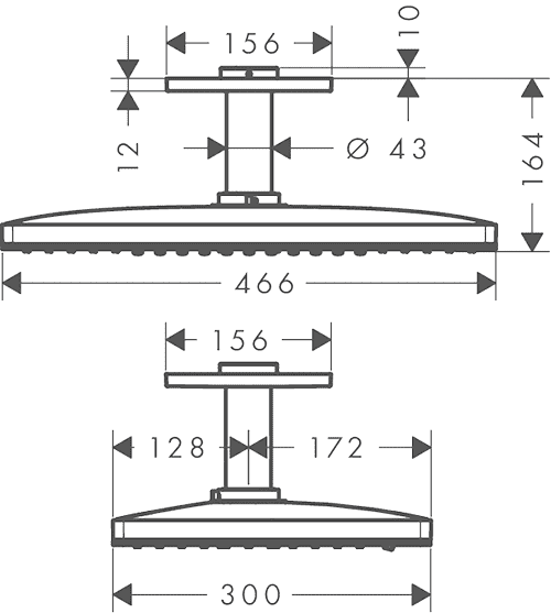 ЧертежHansgrohe Rainmaker Select (24014400)