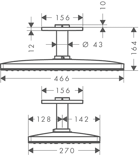 ЧертежHansgrohe Rainmaker Select (24012400)