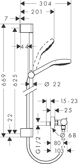 ЧертежHansgrohe Croma Select E (27081400)