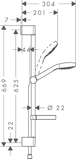ЧертежHansgrohe Croma Select S (26566400)