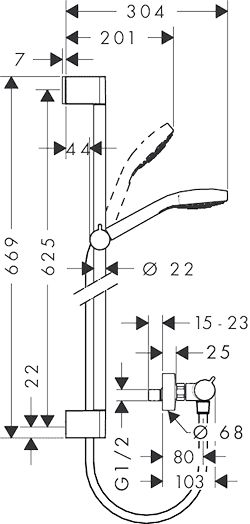 ЧертежHansgrohe Croma Select S (27013400)