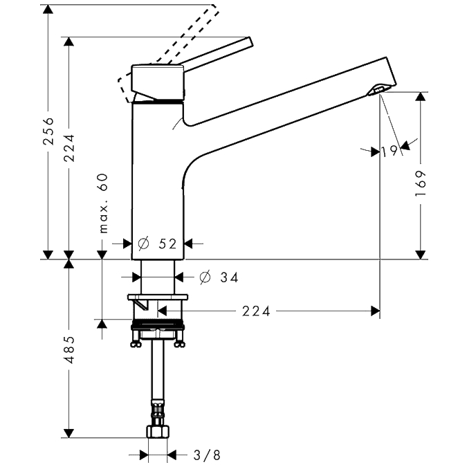 ЧертежHansgrohe Talis S (32851000)