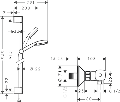 ЧертежHansgrohe Crometta 100 (27031400)