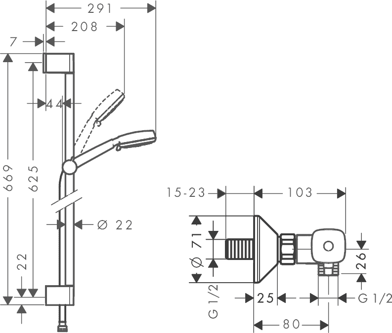 ЧертежHansgrohe Crometta 100 (27030400)