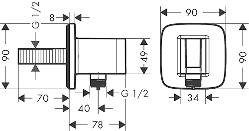 ЧертежHansgrohe Fixfit Porter E (26485000)