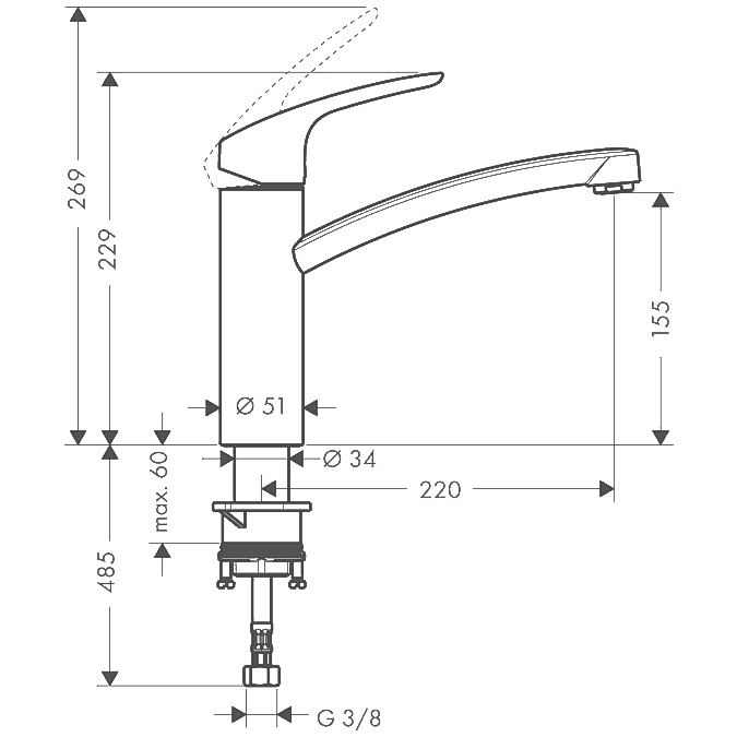 ЧертежHansgrohe Focus (31806000)