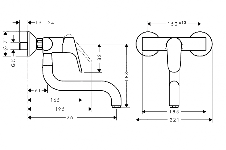 ЧертежHansgrohe Focus (31825000)