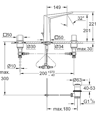 ЧертежGrohe Allure Brilliant (20344000)