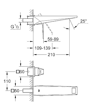 ЧертежGrohe Allure Brilliant (19783000)