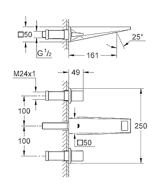 ЧертежGrohe Allure Brilliant (20346000)