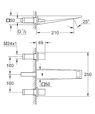 ЧертежGrohe Allure Brilliant (20348000)