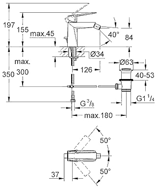 ЧертежGrohe Allure Brilliant (23117000)
