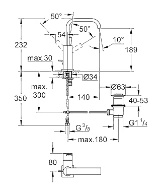 ЧертежGrohe Allure (32146000)