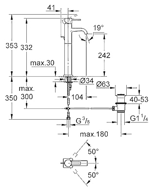 ЧертежGrohe Allure (32760000)