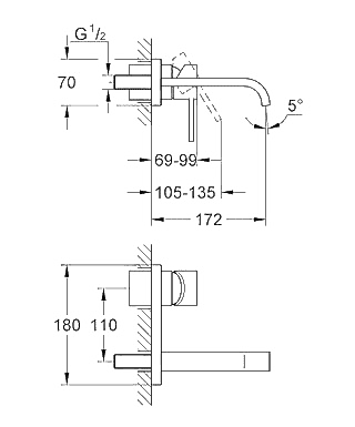 ЧертежGrohe Allure (19309000)