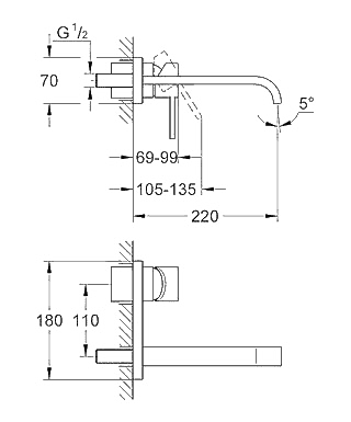 ЧертежGrohe Allure (19386000)