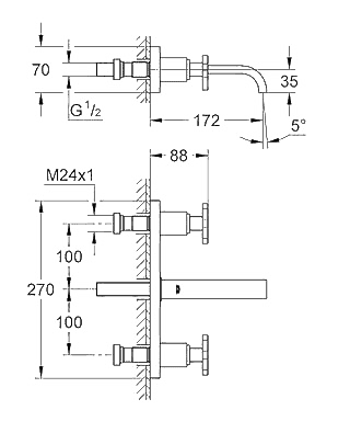 ЧертежGrohe Allure (20190000)