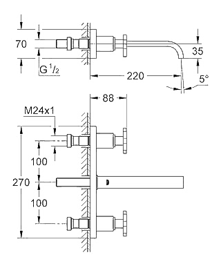 ЧертежGrohe Allure (20192000)