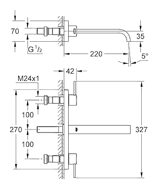 ЧертежGrohe Allure (20193000)