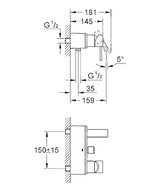 ЧертежGrohe Allure (32826000)