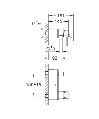 ЧертежGrohe Allure (32846000)