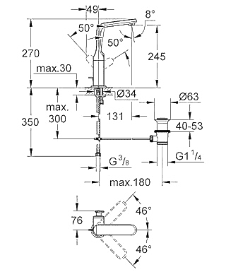 ЧертежGrohe Veris (32184000)