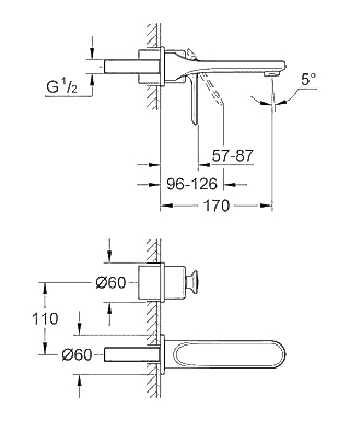 ЧертежGrohe Veris (19342000)