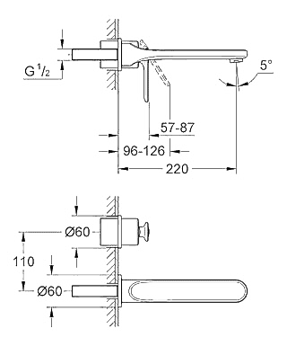 ЧертежGrohe Veris (19388000)
