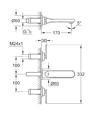 ЧертежGrohe Veris (20181000)
