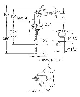 ЧертежGrohe Veris (32193000)