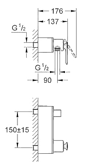 ЧертежGrohe Veris (32197000)