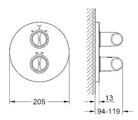 ЧертежGrohe Veris (19364000)