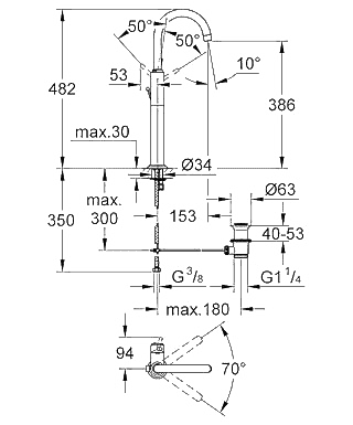 ЧертежGrohe Atrio (32647001)