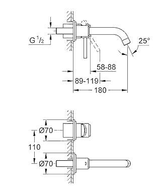 ЧертежGrohe Atrio (19287001)