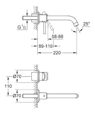 ЧертежGrohe Atrio (19918000)