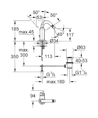 ЧертежGrohe Atrio (32108001)