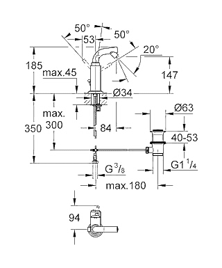 ЧертежGrohe Atrio (32134001)