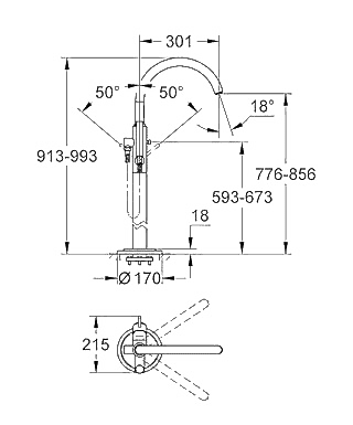 ЧертежGrohe Atrio (32653002)
