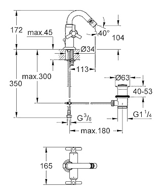 ЧертежGrohe Atrio Ypsilon (24027000)