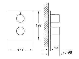 ЧертежGrohe Grohtherm 3000 Cosmopolitan (19568000)