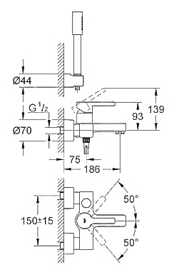 ЧертежGrohe Lineare (33850000)
