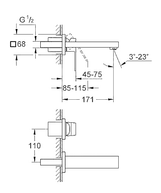 ЧертежGrohe Eurocube (19895000)