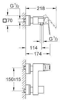 ЧертежGrohe Eurocube (23145000)