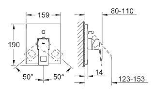 ЧертежGrohe Eurocube (19896000)