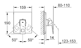 ЧертежGrohe Eurocube (19898000)