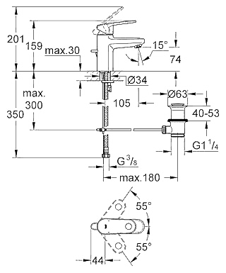 ЧертежGrohe Europlus (32612002)