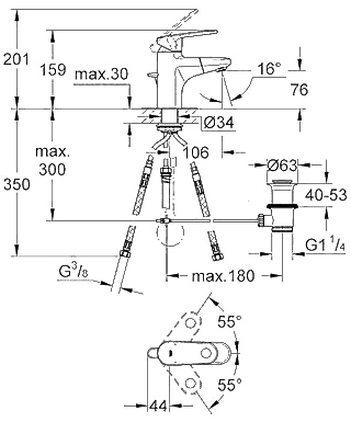 ЧертежGrohe Europlus (33155002)