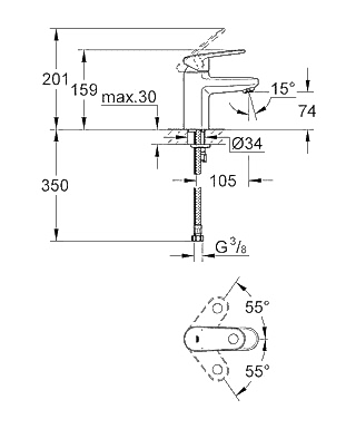 ЧертежGrohe Europlus (33163002)