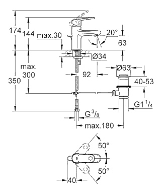 ЧертежGrohe Europlus (33156002)