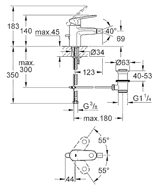 ЧертежGrohe Europlus (33241002)